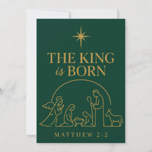 Cartão De Agradecimento O Rei Nasceu Natal Design