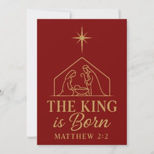 Cartão De Agradecimento O Rei Nasceu Natal Design de Natal