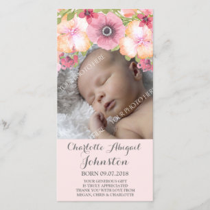 Cartão De Agradecimento O rosa cora obrigado que Pastel das flores você