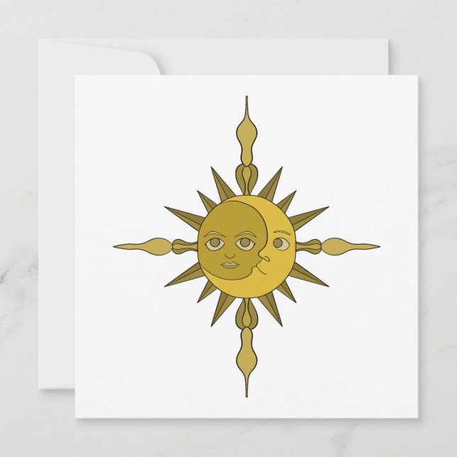 Cartão De Agradecimento O Sol e a Lua (Frente)