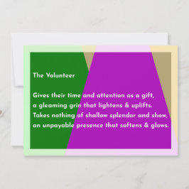 Cartão De Agradecimento O Voluntário