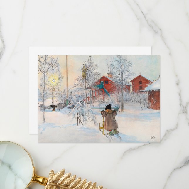 Cartão De Agradecimento O Yard e o Washington por Carl Larsson (Frente/Verso In Situ)