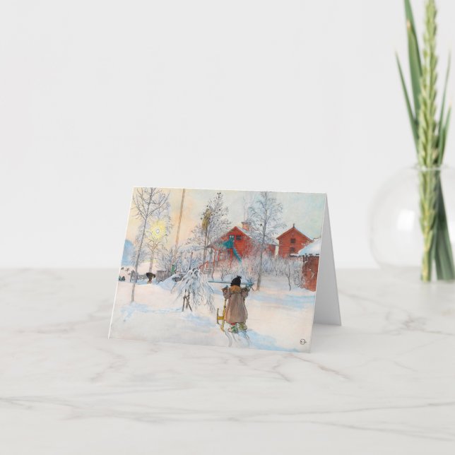 Cartão De Agradecimento O Yard e Washington, 1895, por Carl Larsson (Frente)