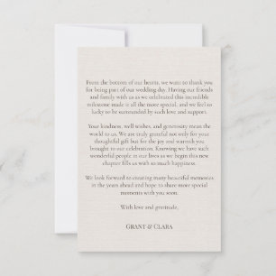 Cartão de Agradecimento Oak & Ivory