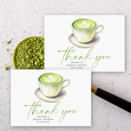 Cartão De Agradecimento Obrigada Chá de Matcha Chá de noiva