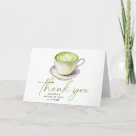 Cartão De Agradecimento Obrigada chá de noiva Matcha Tea