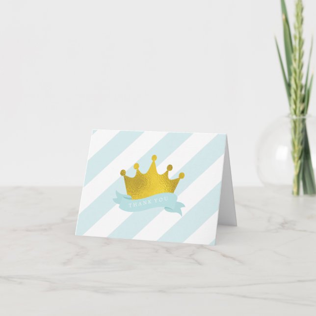 Cartão De Agradecimento Obrigada Princesa Verde e Dourado (Frente)