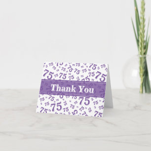 Cartão De Agradecimento Obrigado 70 Número de Aniversário Padrão Roxo/Bran