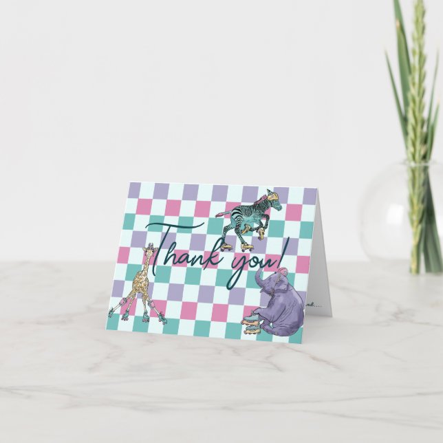 Cartão De Agradecimento Obrigado a andar de skate com chás de fraldas (Frente)