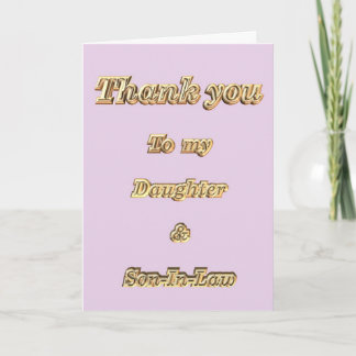 Cartão De Agradecimento Obrigado à apreciação da filha e do genro