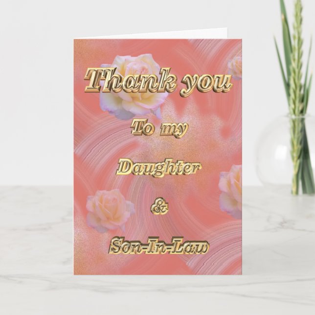 Cartão De Agradecimento Obrigado à apreciação da filha e do genro (Frente)