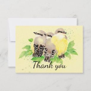 Cartão De Agradecimento Obrigado A Arte Da Família Kingbird