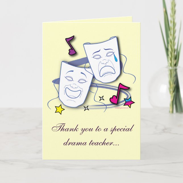 Cartão De Agradecimento Obrigado a meu professor do drama: Jogo (Frente)