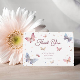 Cartão De Agradecimento Obrigado A Placa De Chá de fraldas Da Borboleta Pa