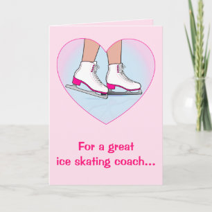 Cartão De Agradecimento Obrigado a um treinador do patinagem no gelo