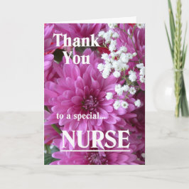 Cartão De Agradecimento Obrigado a uma enfermeira especial Floral Rosa