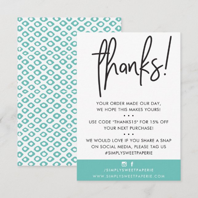 Cartão De Agradecimento OBRIGADO A VOCÊ, ATUAL cliente, (Frente/Verso)