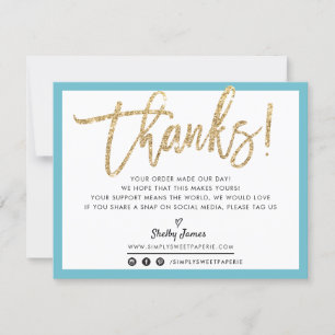 Cartão De Agradecimento OBRIGADO A VOCÊS A moderna glitter de ouro