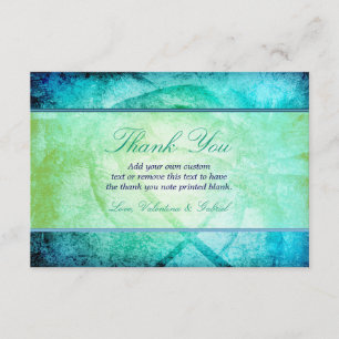 Cartão De Agradecimento Obrigado abstrato da aguarela da praia você