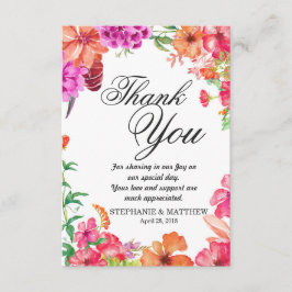 Cartão De Agradecimento Obrigado alaranjado cor-de-rosa do jardim da
