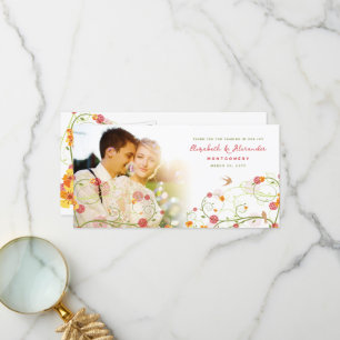 Cartão De Agradecimento Obrigado amarelo do casamento do primavera dos