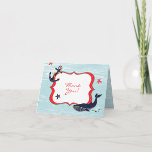 Cartão De Agradecimento Obrigado Anchor Whale Folheed Card