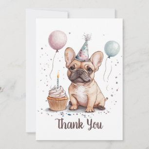 Cartão De Agradecimento Obrigado Aniversário Bulldog Francês