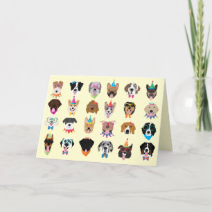 Cartão De Agradecimento Obrigado Aniversário Cachorro Enfrenta Animais Paw