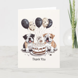 Cartão De Agradecimento Obrigado Aniversário Cachorros Ingleses
