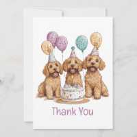 Obrigado Aniversário Goldendoodle Cães Bolo de Ani