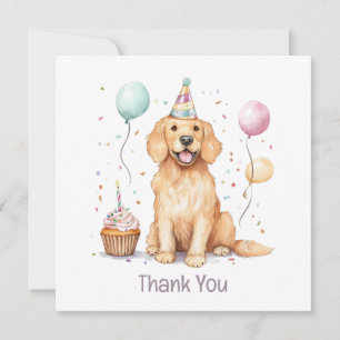 Cartão De Agradecimento Obrigado Aniversário Ouro Retriever Dog