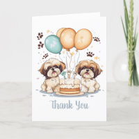 Obrigado Aniversário Shih Tzu Cães Aniversário Bol