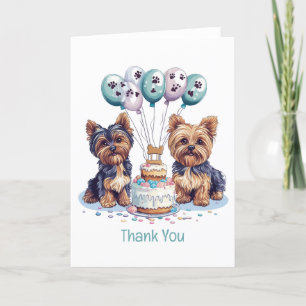 Cartão De Agradecimento Obrigado Aniversário Yorkie Dog
