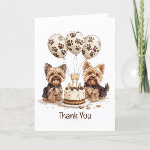 Cartão De Agradecimento Obrigado Aniversário Yorkie Dog