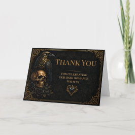 Cartão De Agradecimento Obrigado ao Corvo do Halloween Gótico