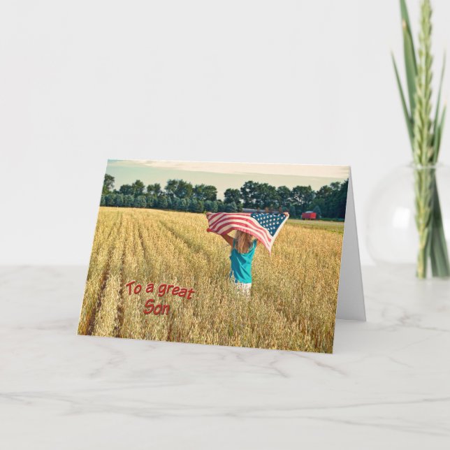 Cartão De Agradecimento Obrigado ao filho militar (Frente)