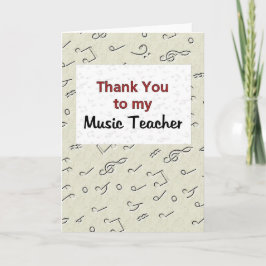 Cartão De Agradecimento Obrigado ao meu professor de música