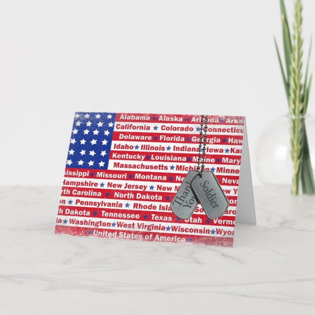 Cartão De Agradecimento Obrigado ao Soldier (Frente)