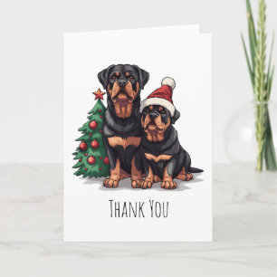 Cartão De Agradecimento Obrigado Árvore de Natal do Rottweiler