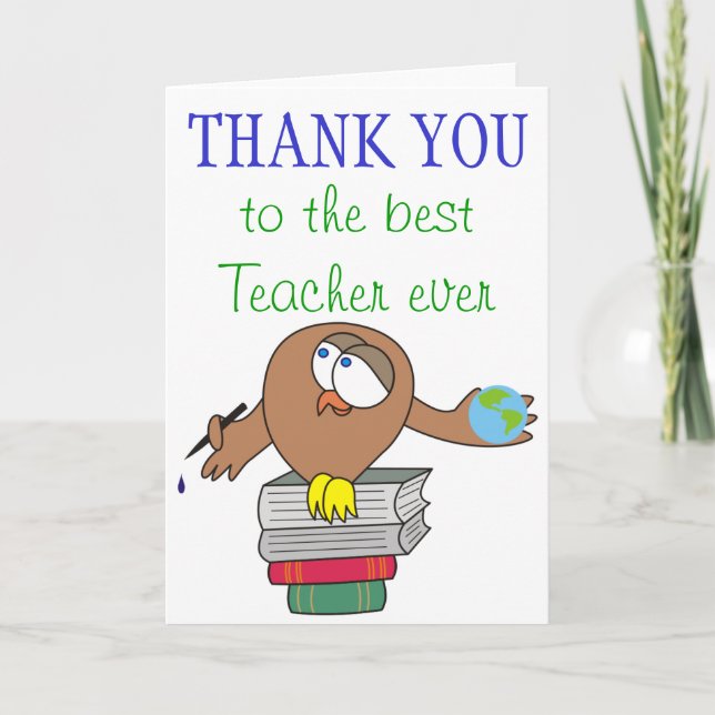 Cartão De Agradecimento Obrigado às melhores cartas de professor de sempre (Frente)