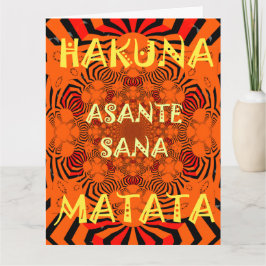Cartão De Agradecimento Obrigado Asante Sana Hakuna Matata com gratitude