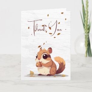 Cartão De Agradecimento Obrigado, Autumn Squirrel