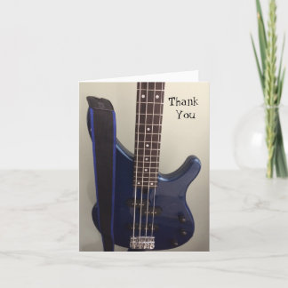 Cartão De Agradecimento Obrigado azul elétrico da guitarra você