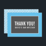Cartão De Agradecimento OBRIGADO BAR MITZVAH cinza azul-rede minimalista<br><div class="desc">por kat massard >> https://linktr.ee/simplysweetpaperie <<< Uma maneira simples e na moda para dizer obrigado ao seu convidado por participar do seu evento. Configurar como um modelo é simples para você adicionar seus próprios detalhes, ou apertar o botão personalizar e você pode adicionar ou alterar texto, fontes, tamanhos, etc., DICA:...</div>
