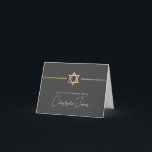 Cartão De Agradecimento OBRIGADO bar mitzvah cinza de estrelas de ouro mod<br><div class="desc">[ NOTA - O EFEITO DOURADO É UMA IMAGEM IMPRESSA ] Um design moderno e simples para a Configuração do CARTÕES DE AGRADECIMENTOS como modelo, é simples adicionar seus próprios detalhes ou clicar no botão Tamanho e você pode adicionar ou alterar texto, fontes, tamanhos personalizados etc., DICA: 1. Para redimensionar/reposicionar...</div>