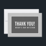 Cartão De Agradecimento OBRIGADO BAR MITZVAH, cinza geométrico monocromáti<br><div class="desc">por kat massard >> https://linktr.ee/simplysweetpaperie <<< Uma maneira simples e na moda para dizer obrigado ao seu convidado por participar do seu evento. Configurar como um modelo é simples para você adicionar seus próprios detalhes, ou apertar o botão personalizar e você pode adicionar ou alterar texto, fontes, tamanhos, etc., DICA:...</div>