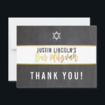 Cartão De Agradecimento OBRIGADO BAR MITZVAH, cinza moderno, "chalkboard g<br><div class="desc">pelo kat massard >> kat@simplysweetPAPERIE.com << Uma maneira simples e na moda para dizer obrigado para o seu convidado para participar da Configuração do EVENT como modelo, é simples você adicionar seus próprios detalhes ou clicar no botão personalizar e você pode adicionar ou alterar texto, fontes, tamanhos etc DICA ::...</div>