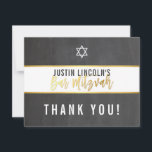 Cartão De Agradecimento OBRIGADO BAR MITZVAH, cinza moderno, "chalkboard g<br><div class="desc">pelo kat massard >> kat@simplysweetPAPERIE.com << Uma maneira simples e na moda para dizer obrigado para o seu convidado para participar da Configuração do EVENT como modelo, é simples você adicionar seus próprios detalhes ou clicar no botão personalizar e você pode adicionar ou alterar texto, fontes, tamanhos etc DICA ::...</div>