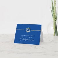 OBRIGADO bar mitzvah, estrela de ouro moderna, azu