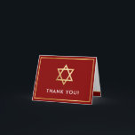 Cartão De Agradecimento OBRIGADO bar mitzvah, estrela dourada, Burgundy, v<br><div class="desc">[ NOTA - O EFEITO DOURADO É UMA IMAGEM IMPRESSA ] Um design moderno e simples para uma Configuração de CARTÕES DE AGRADECIMENTOS como modelo, é simples adicionar seus próprios detalhes ou clicar no botão personalizar e você pode adicionar ou alterar texto, fontes, tamanhos etc. DICA: 1. Para redimensionar/reposicionar a...</div>